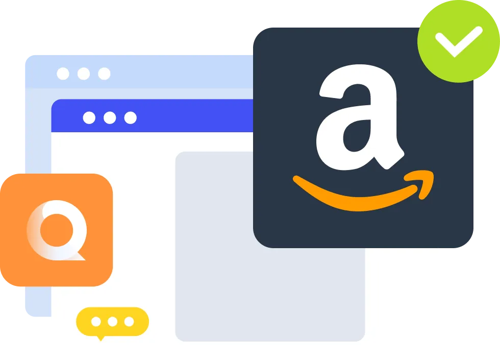 QuarkIP Amazon proxies: Fast IPs/anti-blocking/real-time data scraping (purple ad layout)